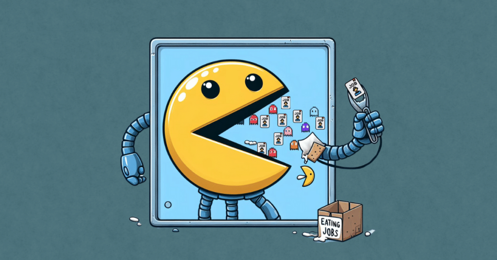 Robot Pacman eating Jobs. Will AI Replace Your Scrum Master Job?